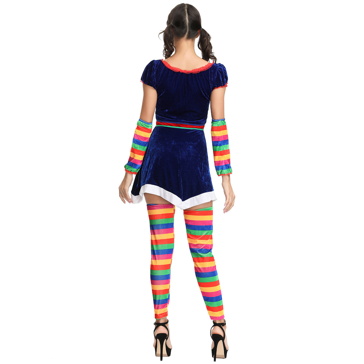 Robe de clown rayée arc-en-ciel – vue 3