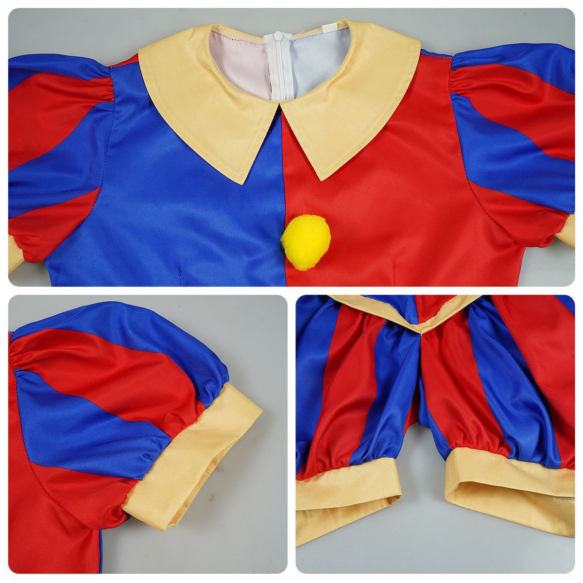 Combinaison bouffon de cirque bicolore – vue 4