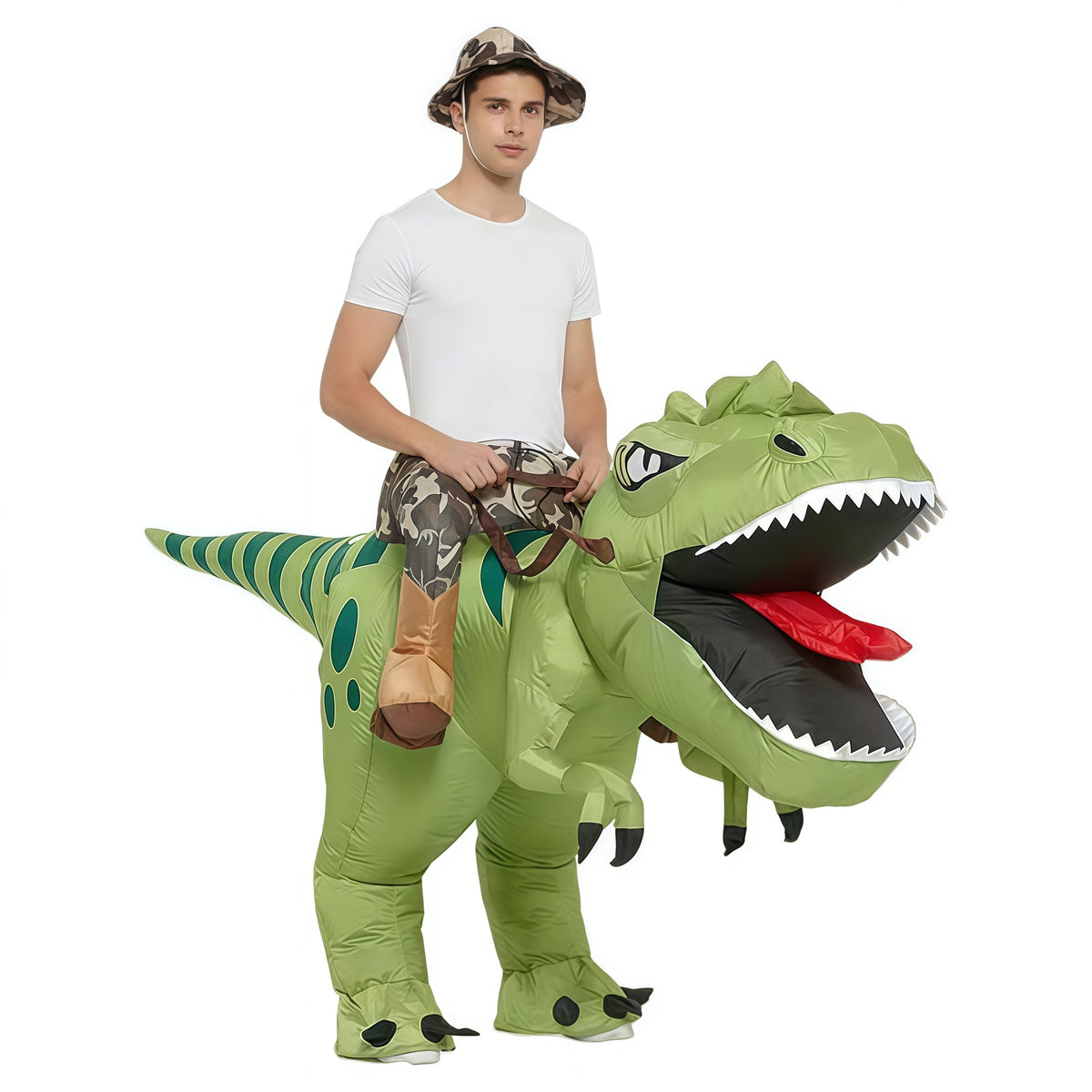 Déguisement gonflable dinosaure chevauché, vue 5