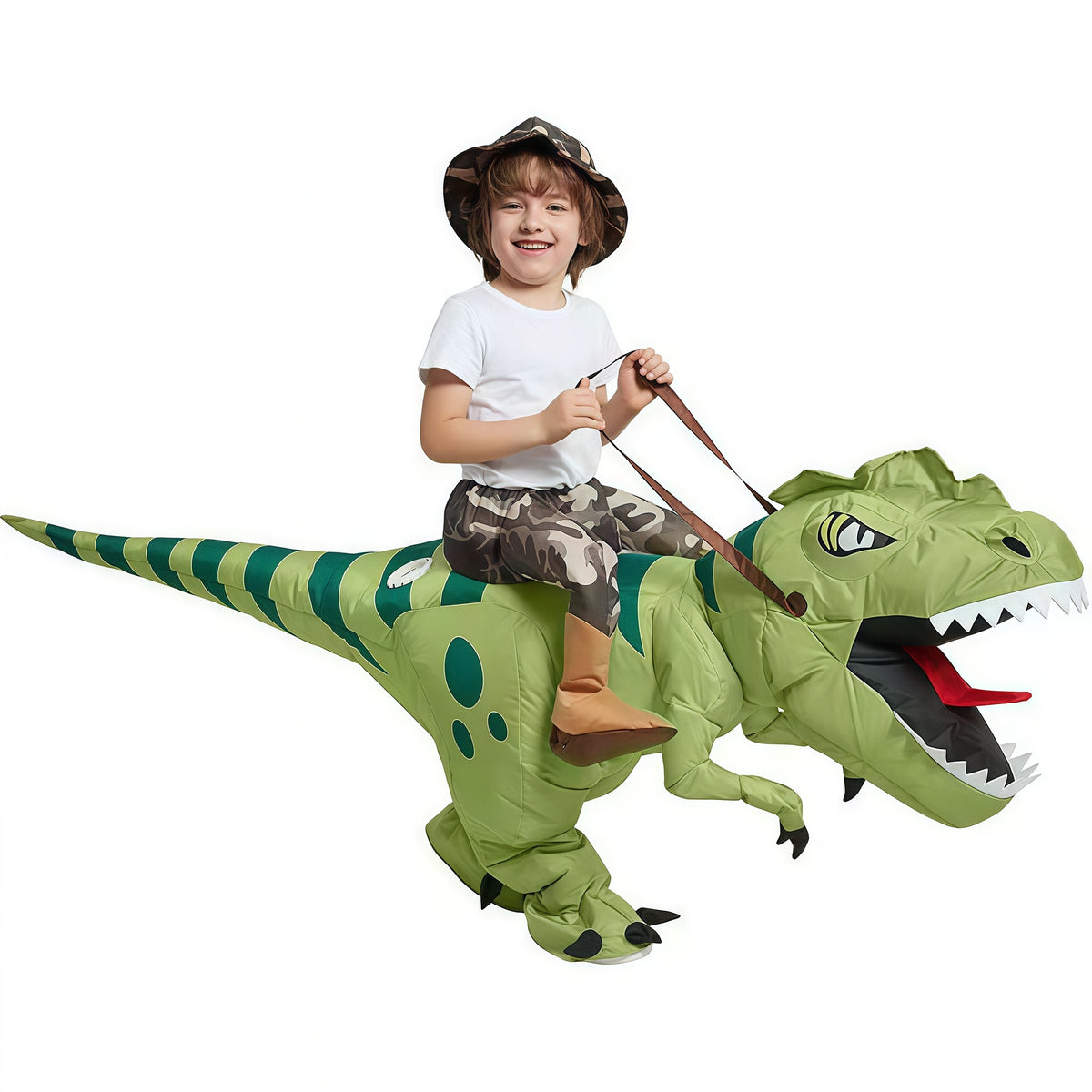 Déguisement gonflable dinosaure chevauché, vue 4