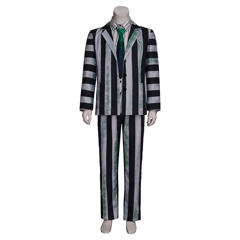 Costume rayé noir et blanc homme