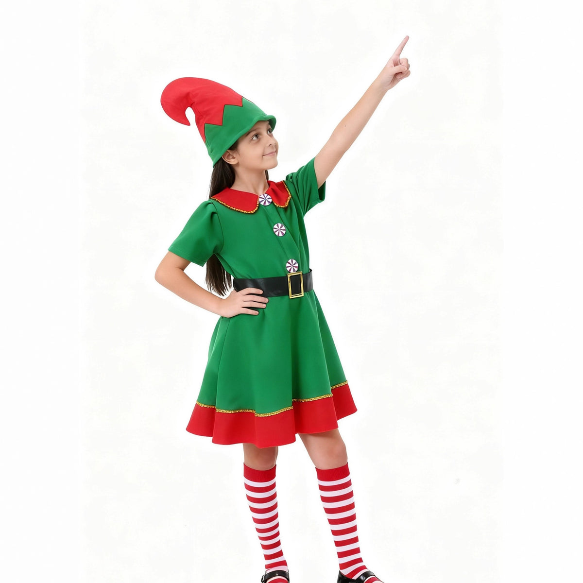 Déguisement lutin de Noël fille – vue 2