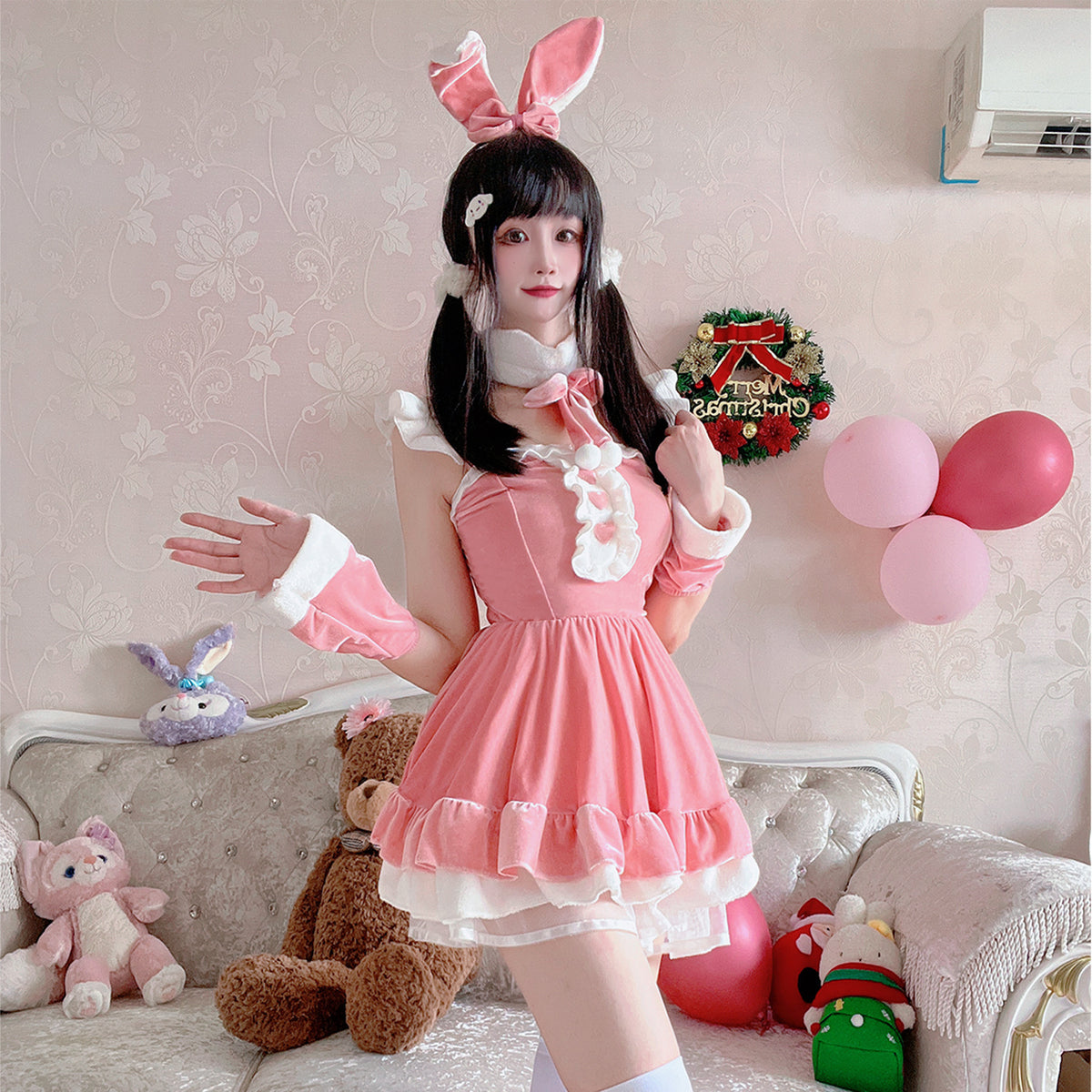 Robe lapin rose ou rouge, vue 2