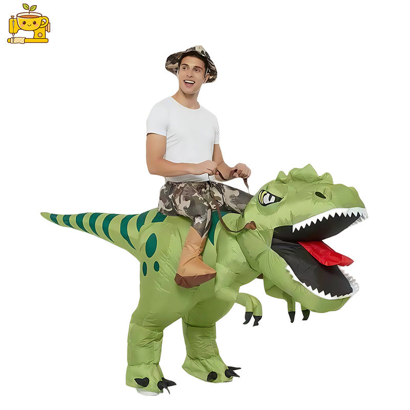 Déguisement gonflable dinosaure chevauché