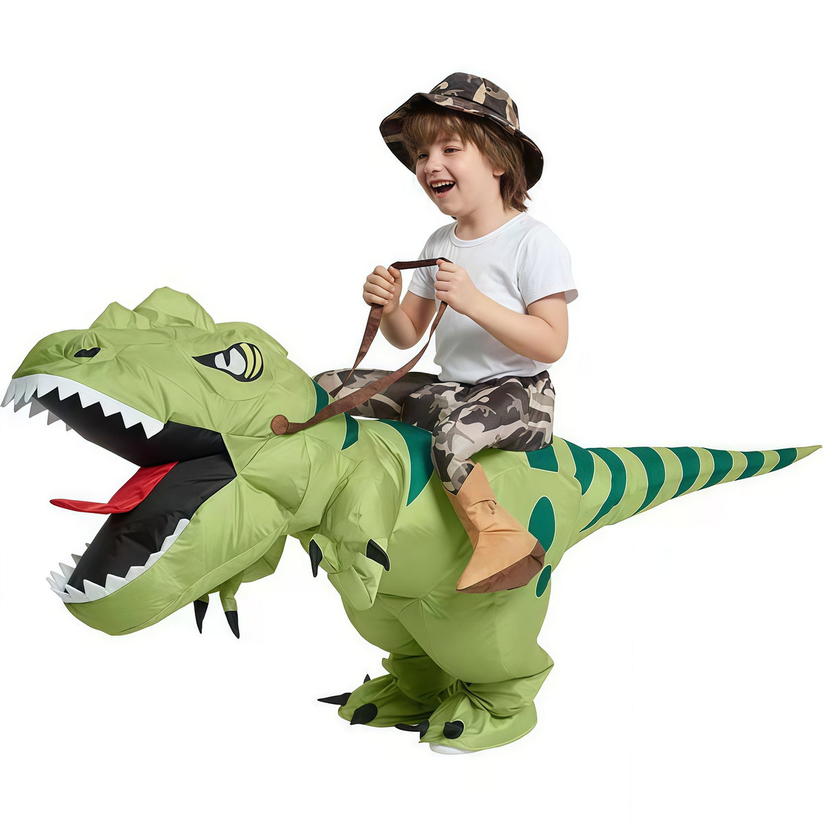 Déguisement gonflable dinosaure chevauché, vue 3