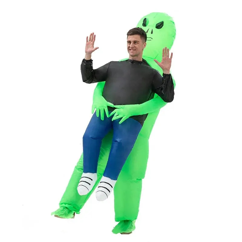 Déguisement gonflable alien vert – vue 3