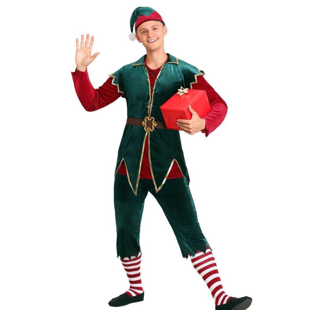 Déguisement lutin de Noël couple – vue 3