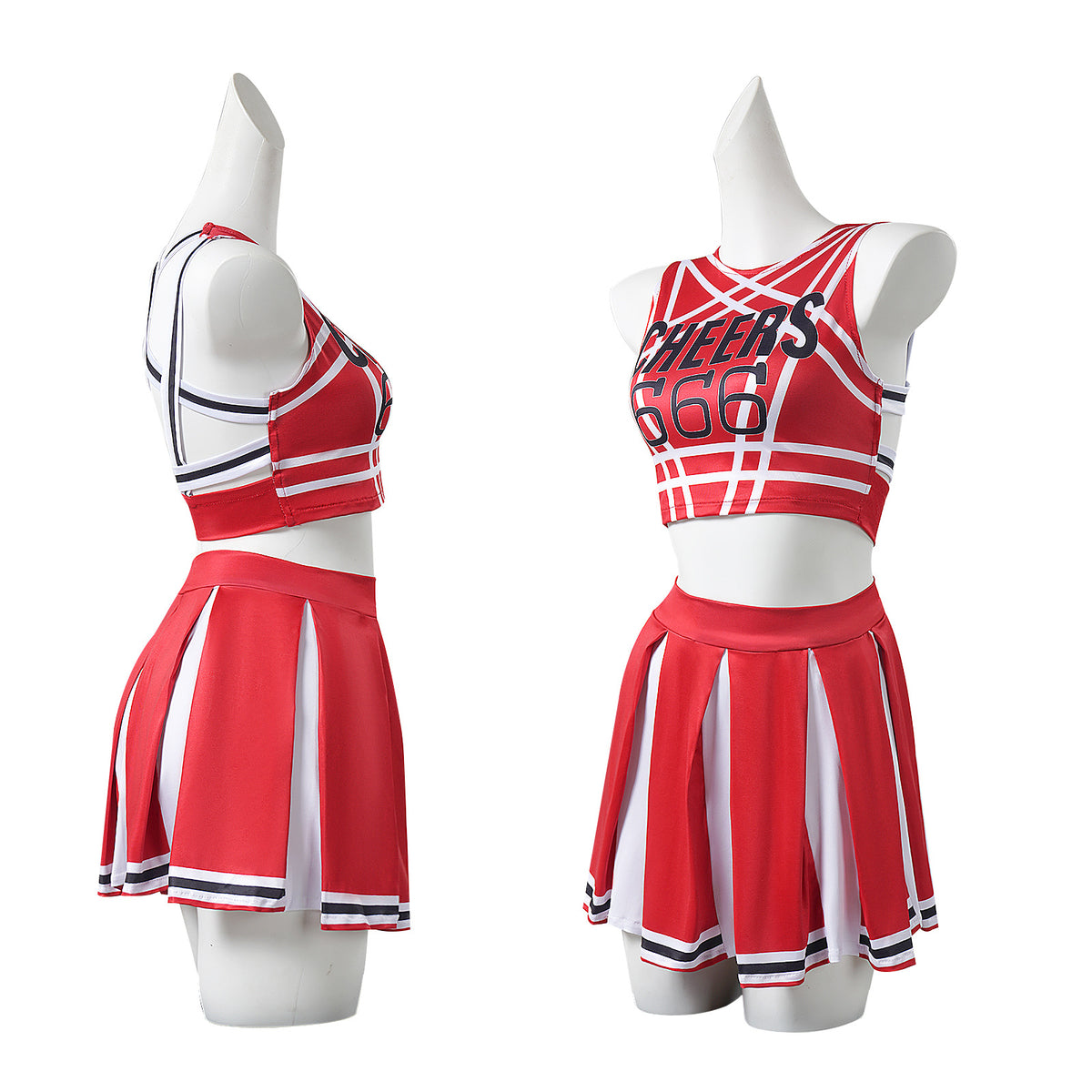 Déguisement pom-pom girl rouge – vue 4