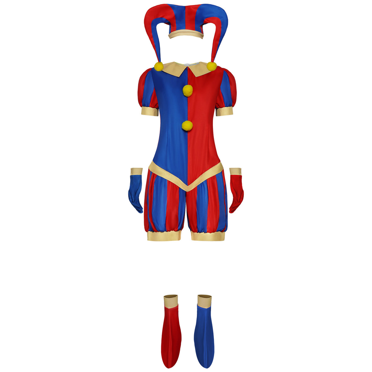Combinaison bouffon de cirque bicolore – vue 5
