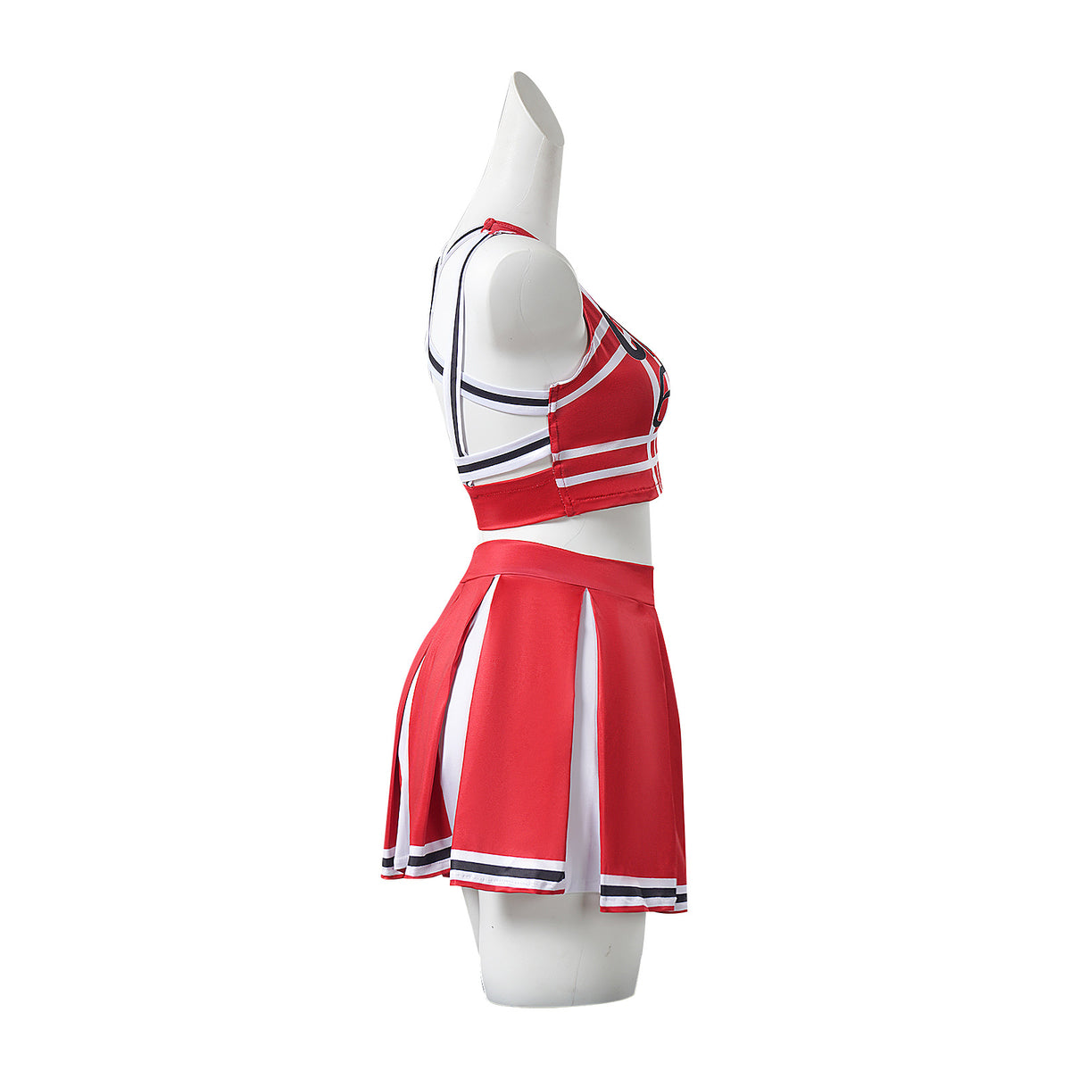 Déguisement pom-pom girl rouge – vue 3