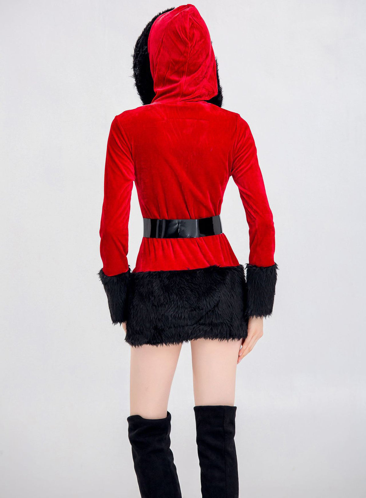 Robe de Noël à capuche en velours – vue 2