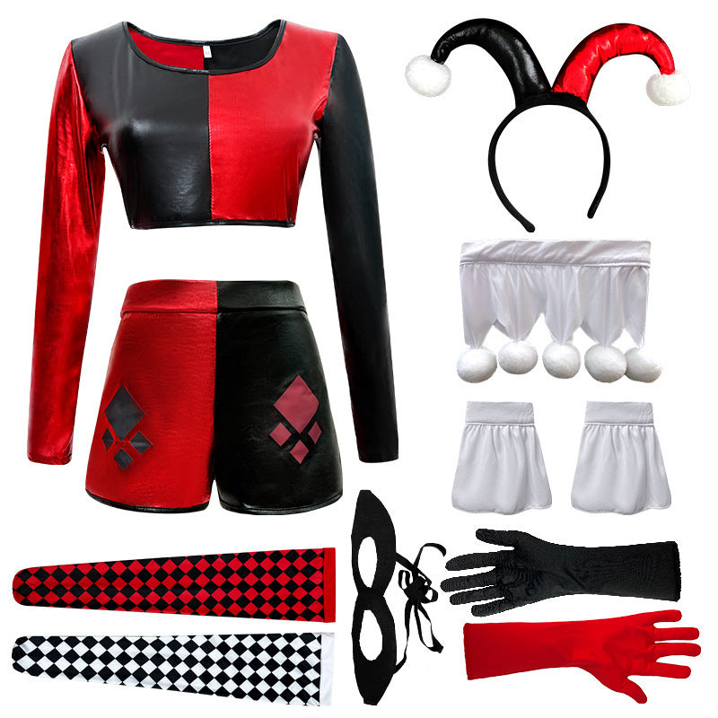 Déguisement arlequin rouge et noir – vue 6