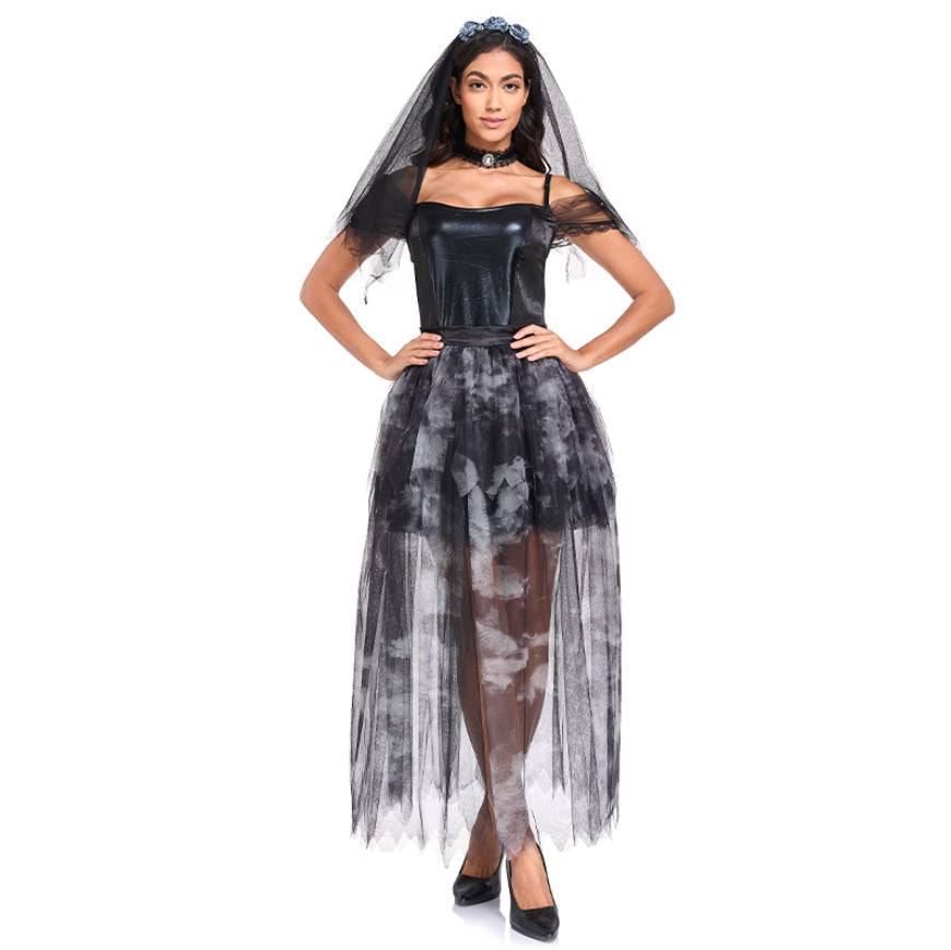 Robe de mariée vampire noire, vue 3