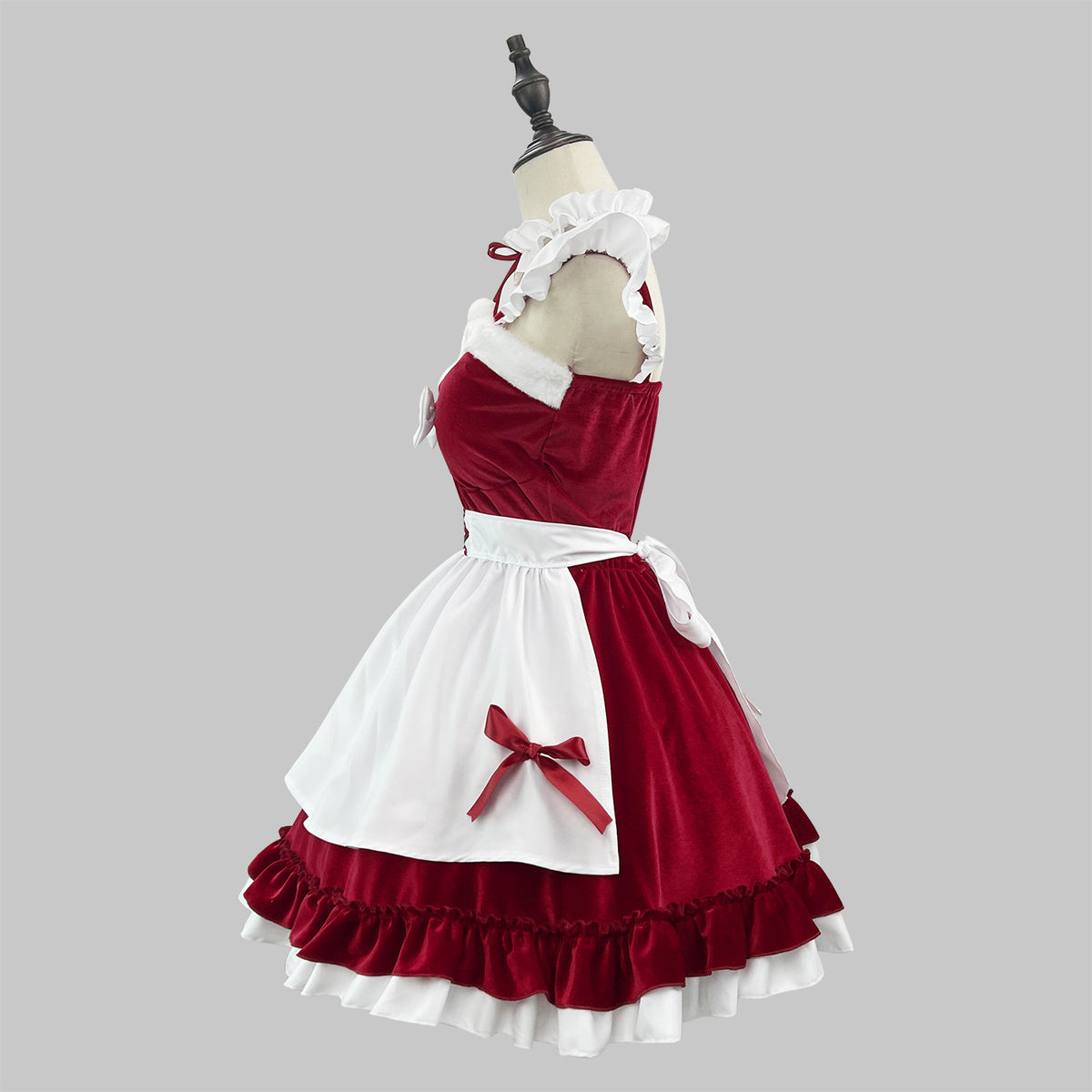 Robe de Noël velours bordeaux – vue 4