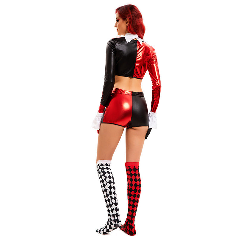 Déguisement arlequin rouge et noir – vue 3