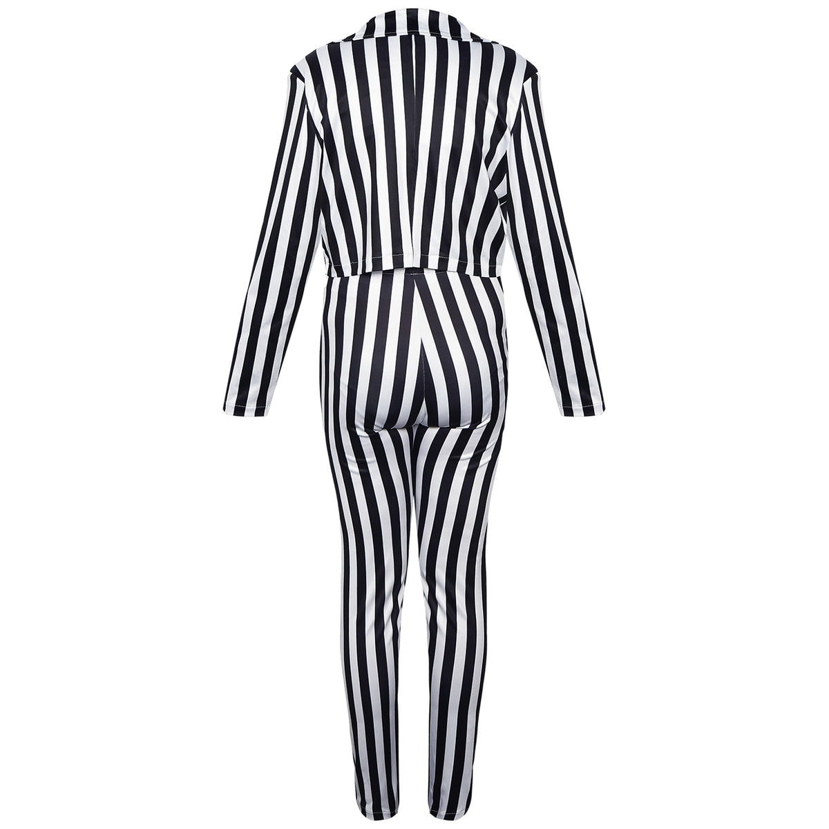 Costume rayé noir et blanc femme
