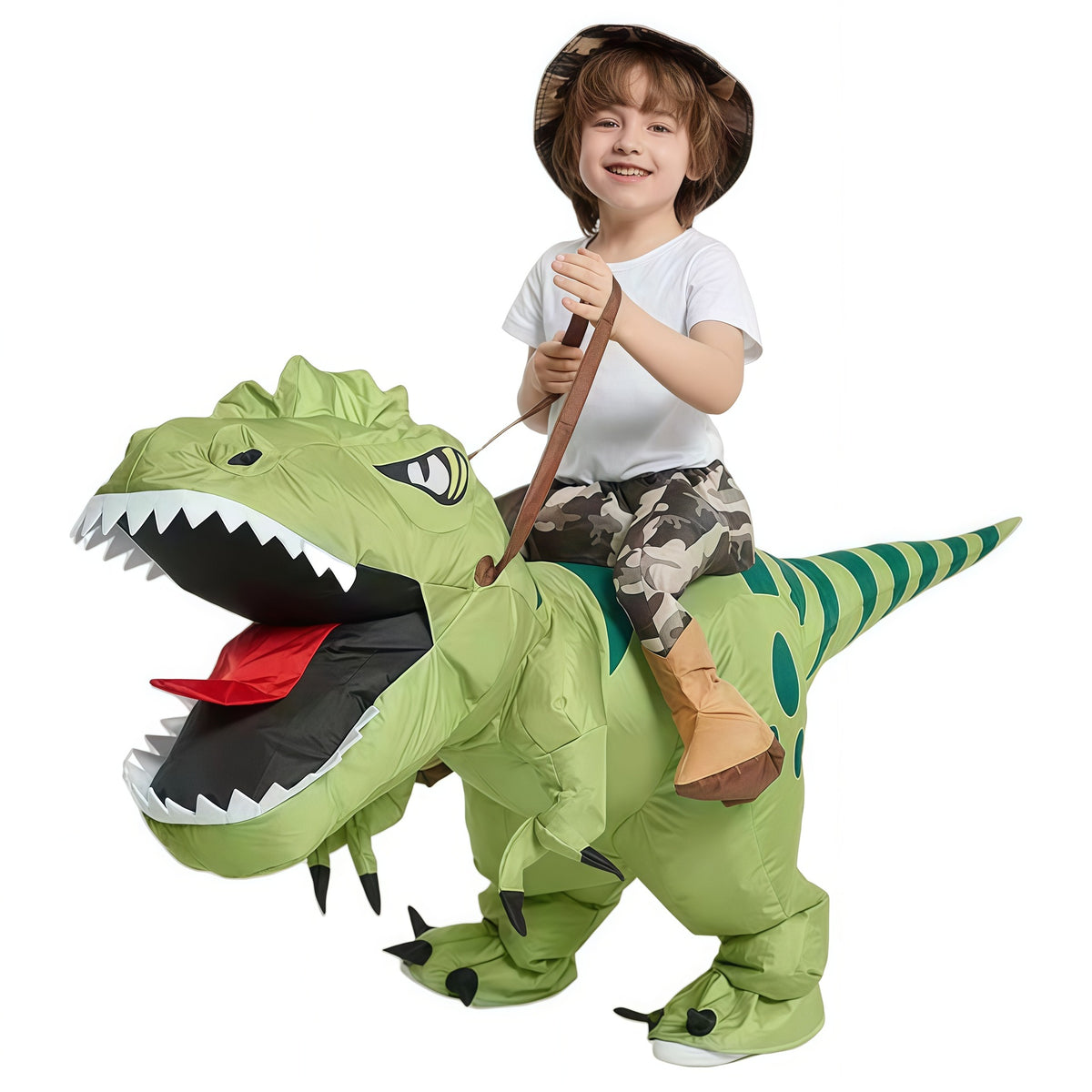 Déguisement gonflable dinosaure chevauché, vue 2