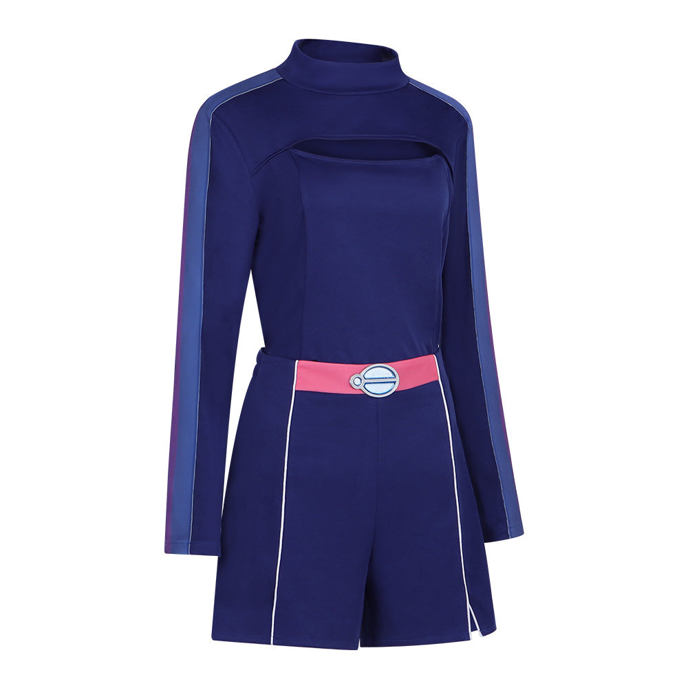 Déguisement pom-pom girl zombie bleue – vue 4