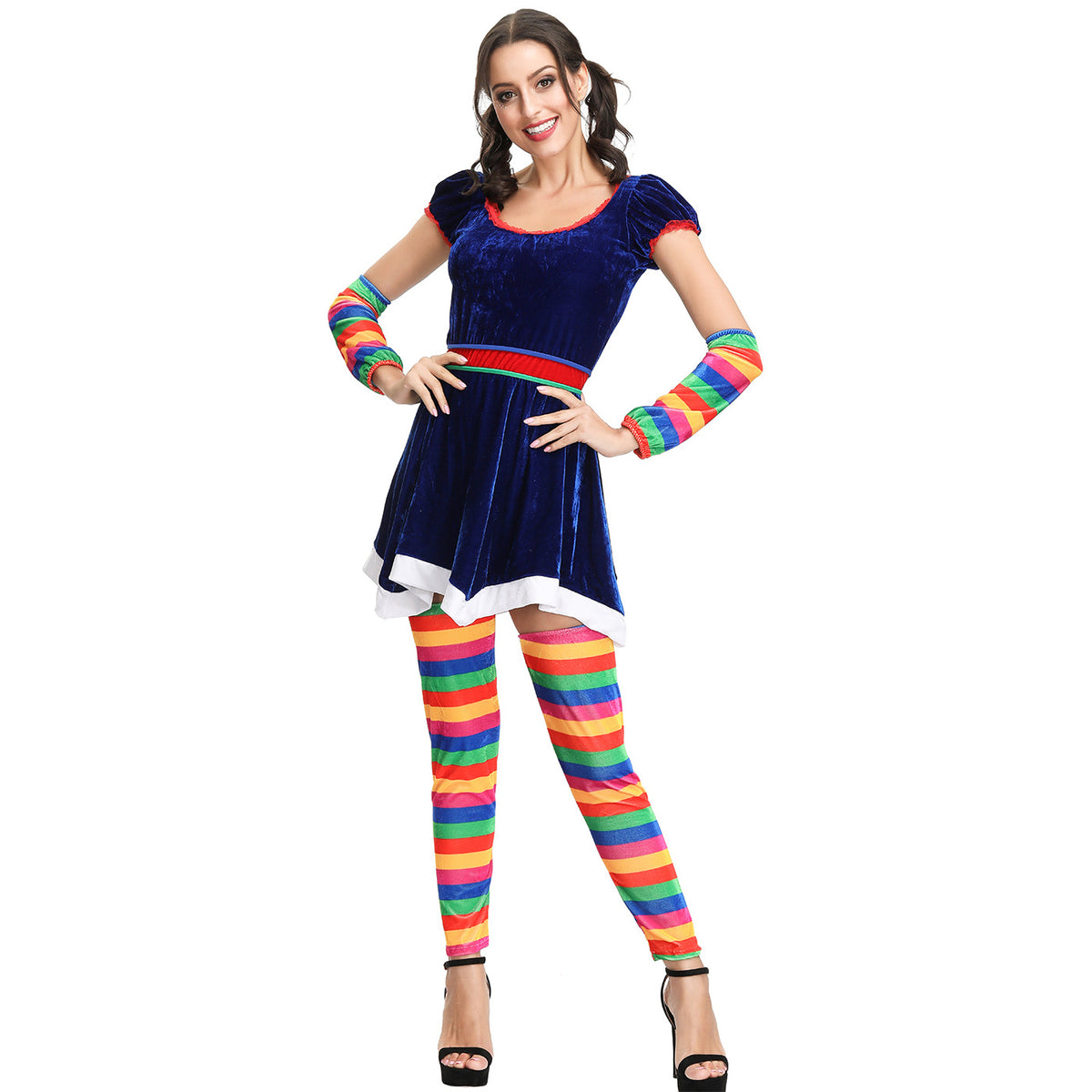 Robe de clown rayée arc-en-ciel – vue 5