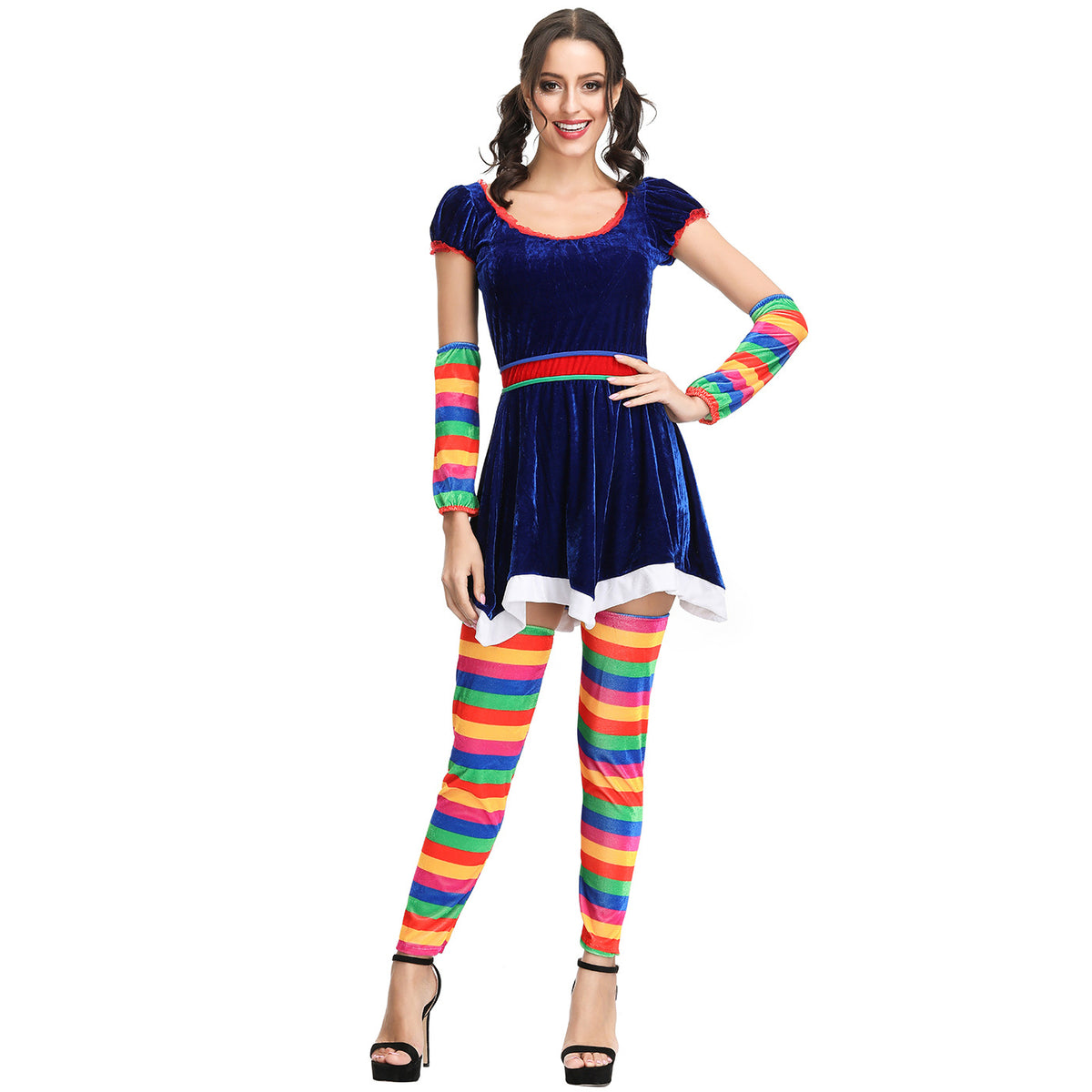 Robe de clown rayée arc-en-ciel – vue 2