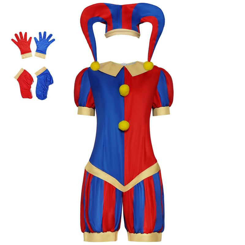 Combinaison bouffon de cirque bicolore