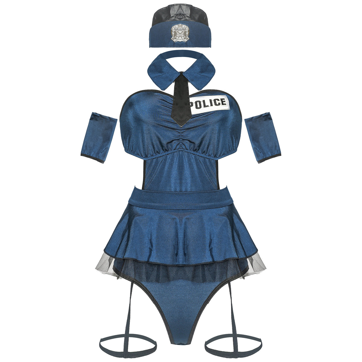 Déguisement policière sexy femme bleu marine – vue 5