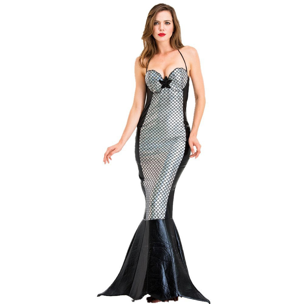Robe de sirène sexy verte ou noire, vue 2