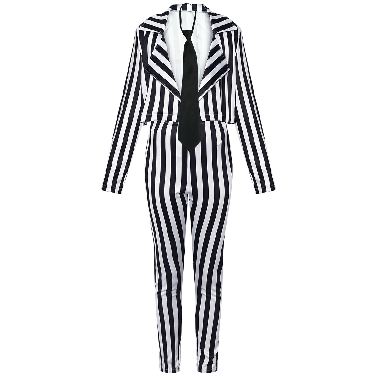 Costume rayé noir et blanc femme, vue 3