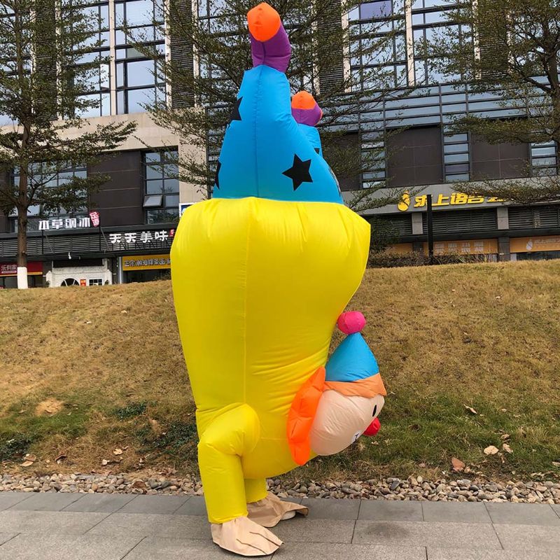 Déguisement gonflable clown la tête en bas, vue 5