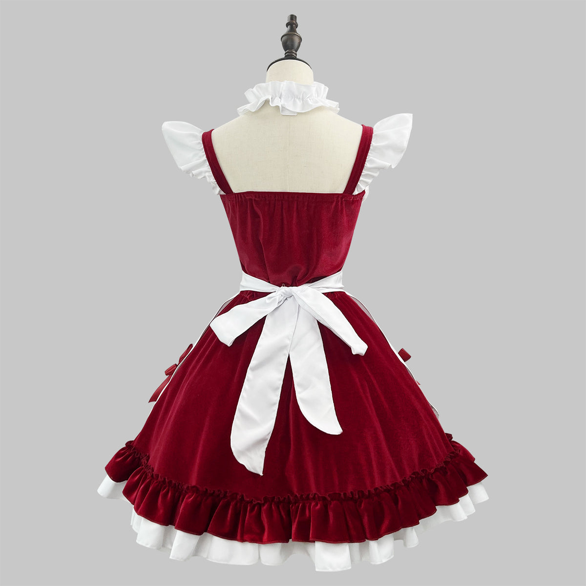 Robe de Noël velours bordeaux – vue 3