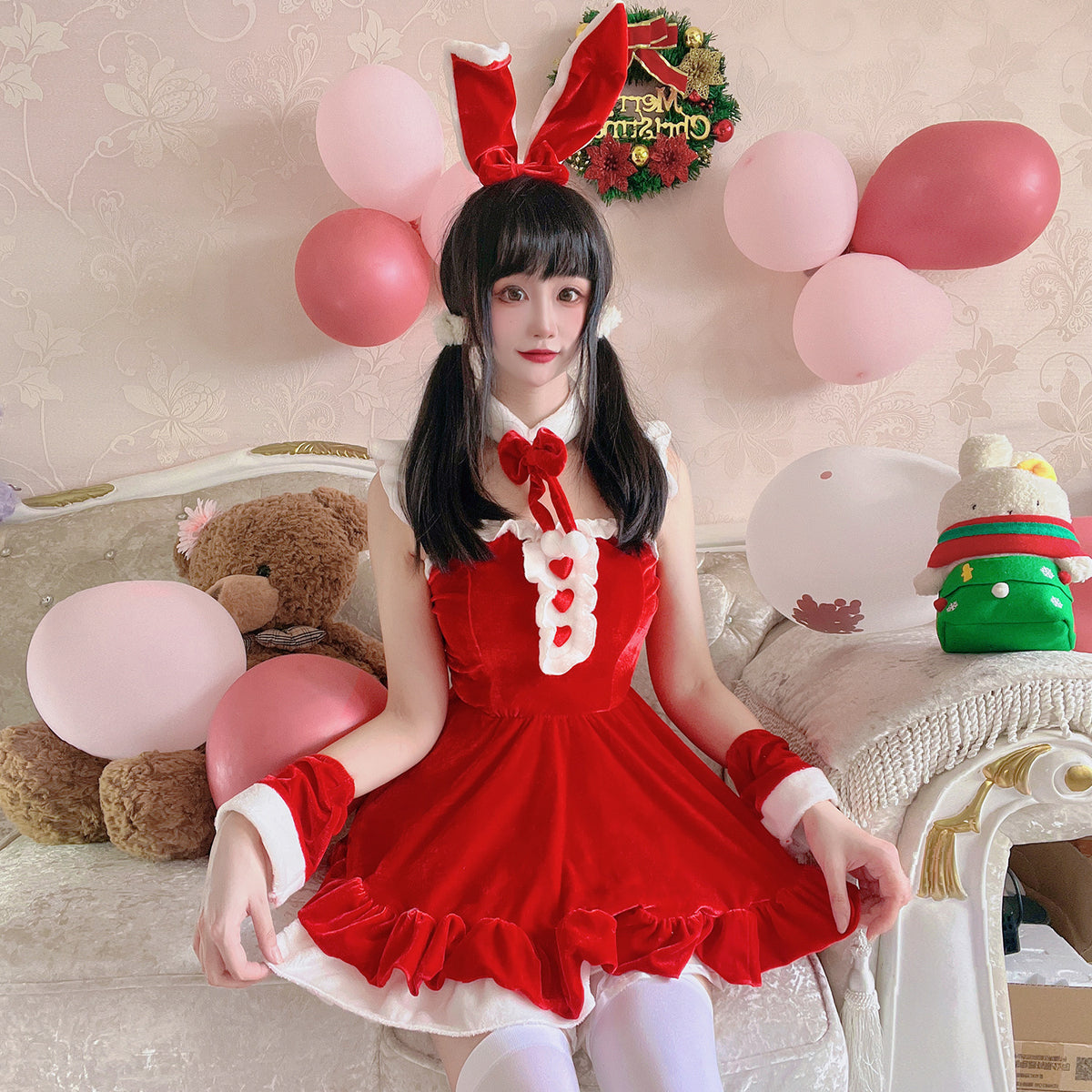 Robe lapin rose ou rouge, vue 7