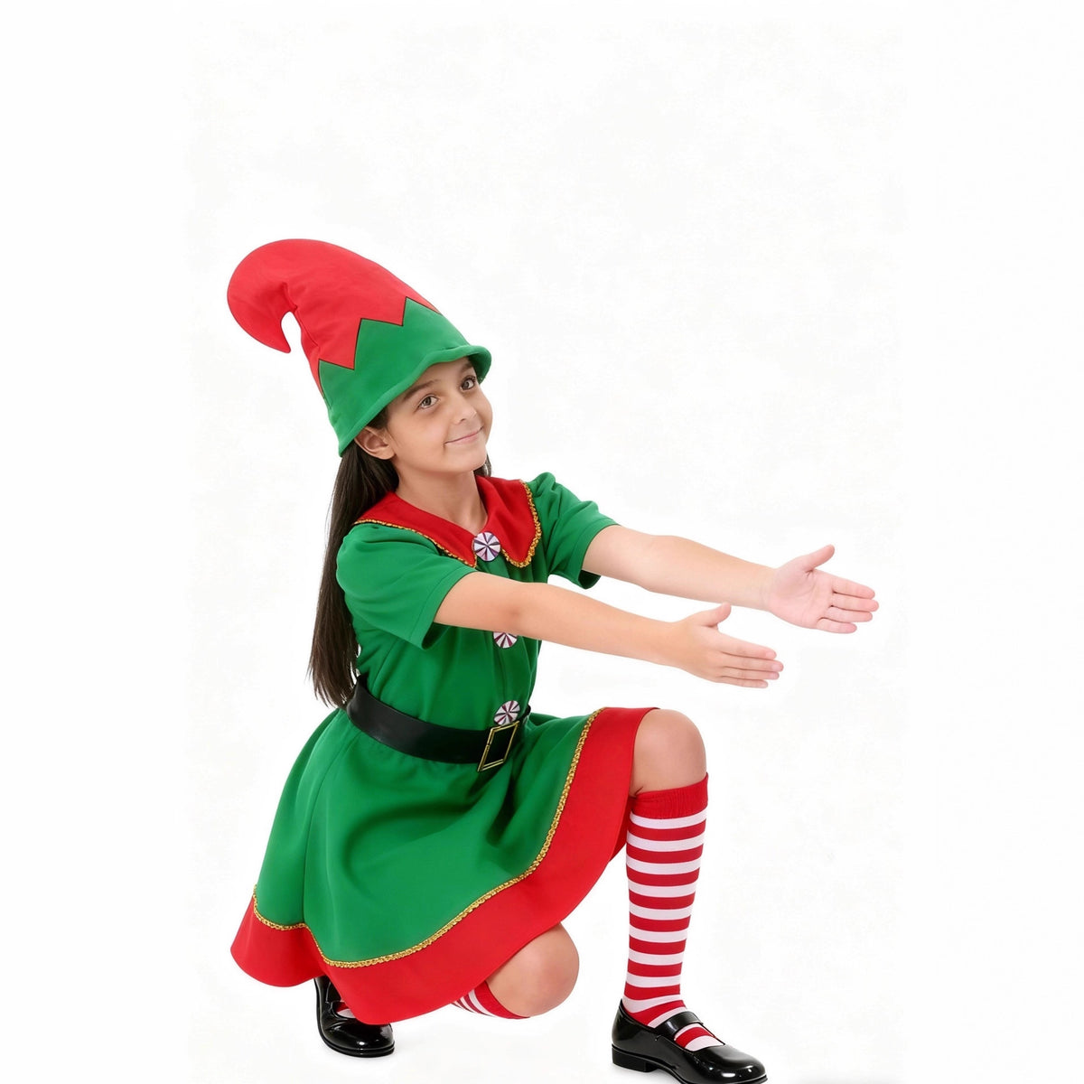 Déguisement lutin de Noël fille – vue 3